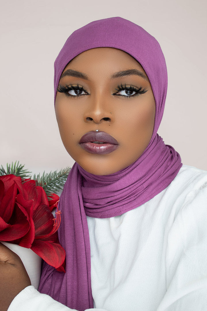 INSTANT PRE-SEWN JERSEY HIJAB – LILAC