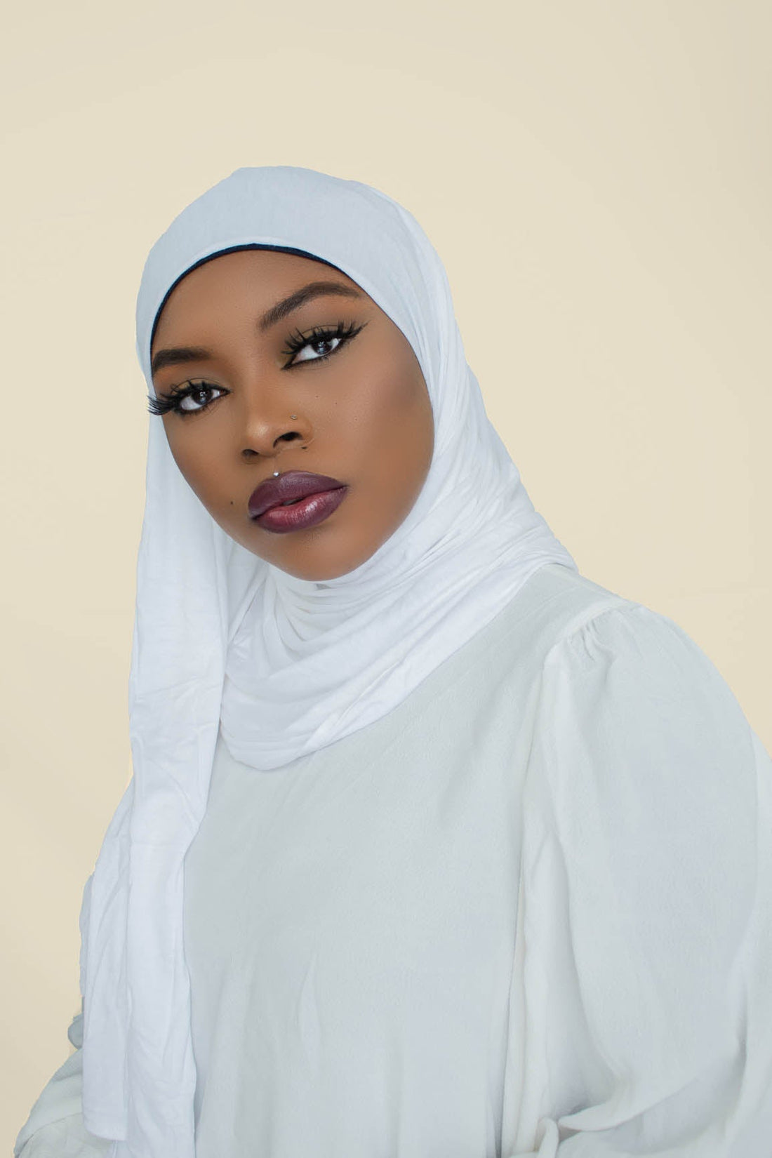 INSTANT PRE-SEWN JERSEY HIJAB – WHITE