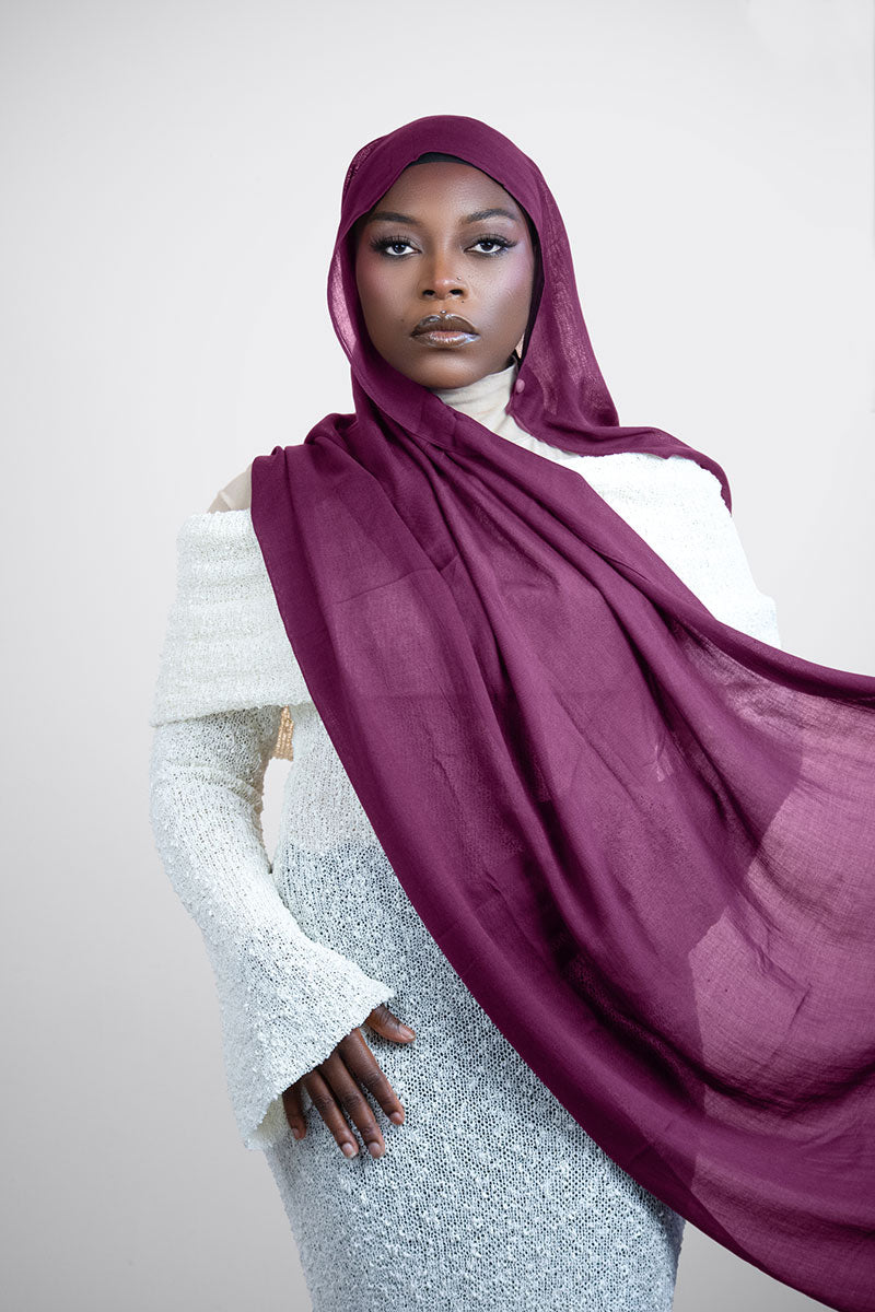 Cloud Soft Modal Hijab – Wine Berry