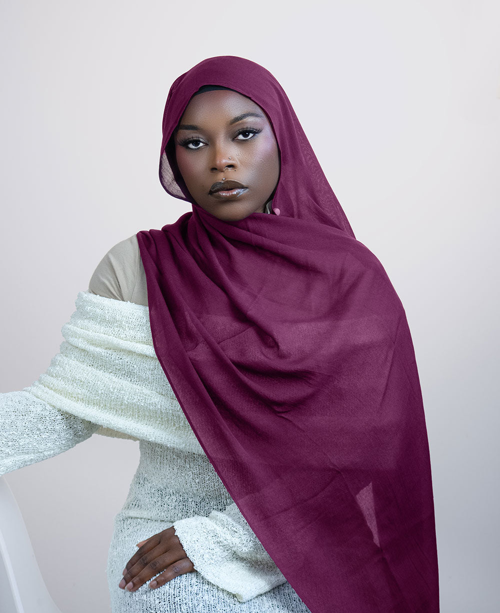 Cloud Soft Modal Hijab – Wine Berry