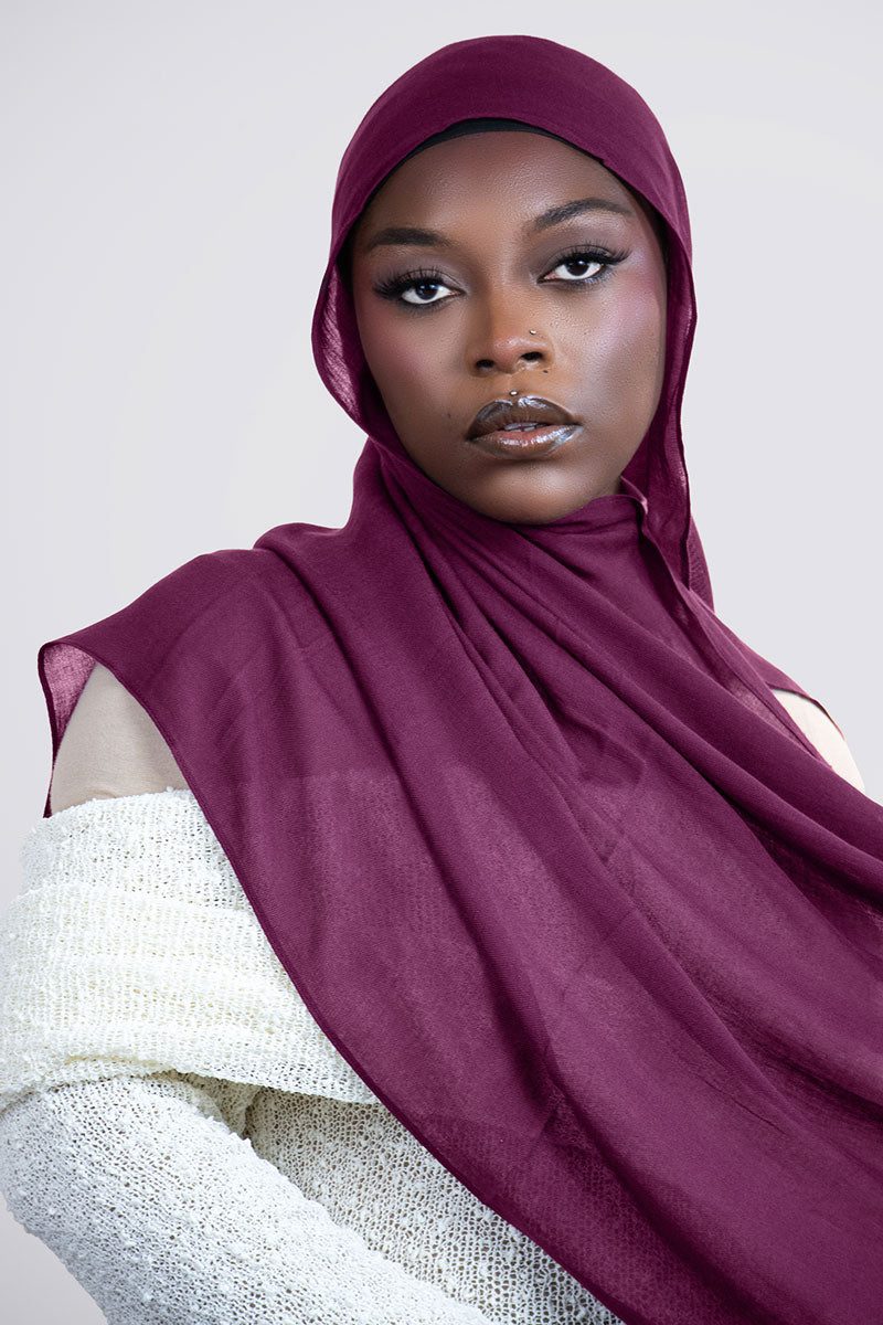 Cloud Soft Modal Hijab – Wine Berry