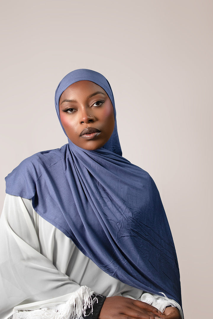 INSTANT PRE-SEWN JERSEY HIJAB - STEEL
