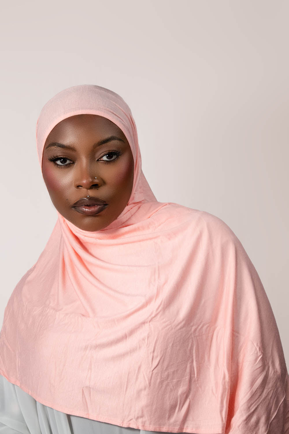 INSTANT PRE-SEWN JERSEY HIJAB - PEACH