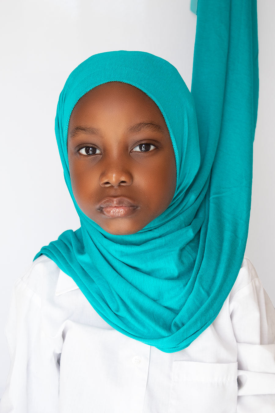 GIRLS INSTANT PREMIUM JERSEY HIJAB - SAPPHIRE