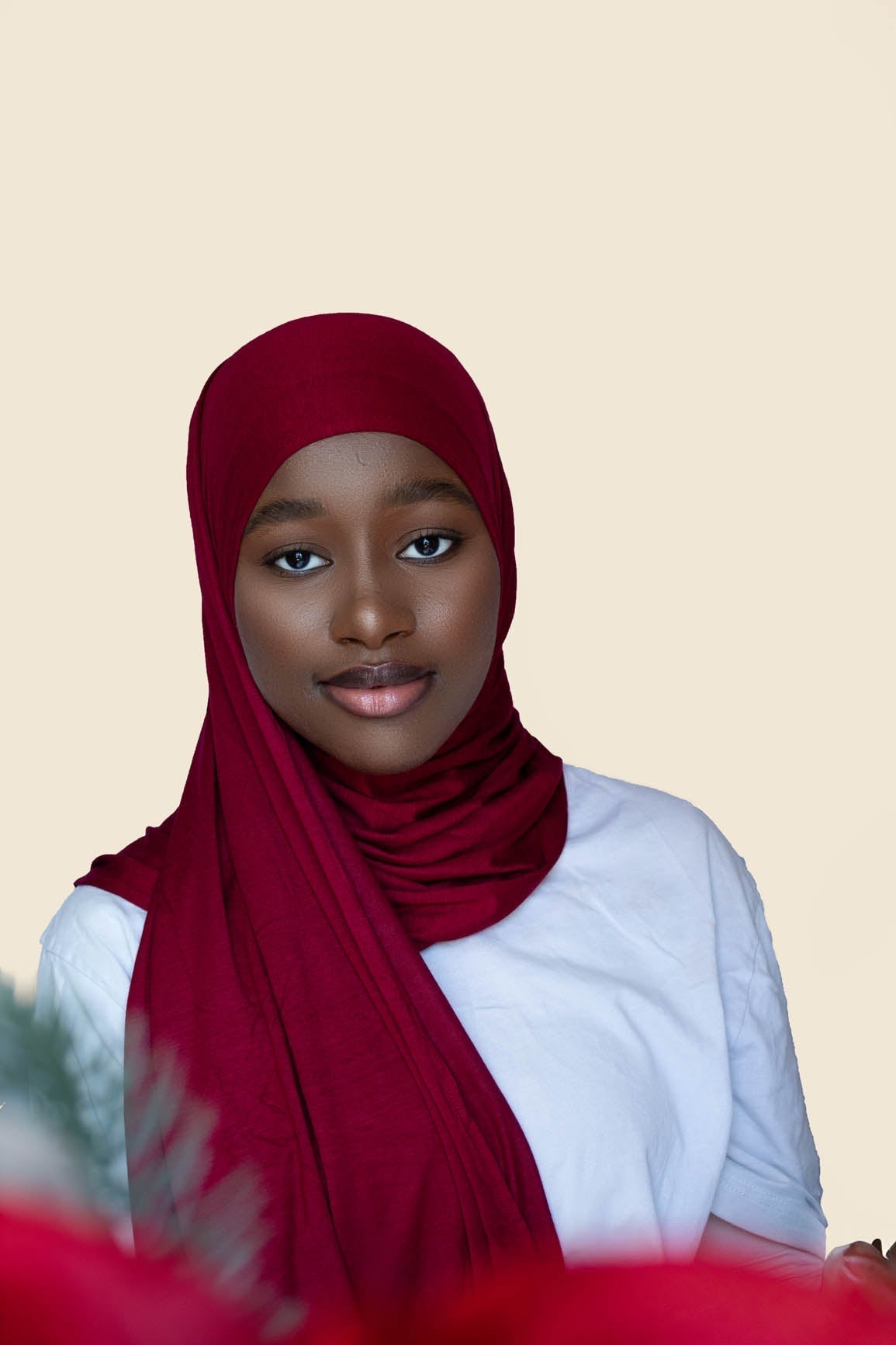 INSTANT PRE-SEWN JERSEY HIJAB - RED