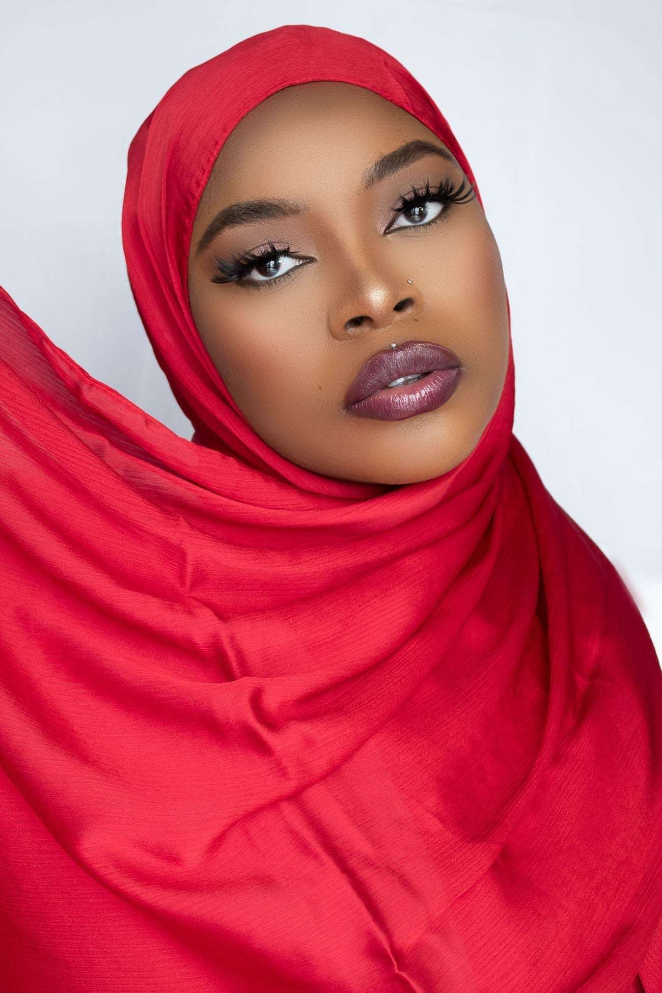 PREMIUM CRINKLE SATIN HIJAB -RED