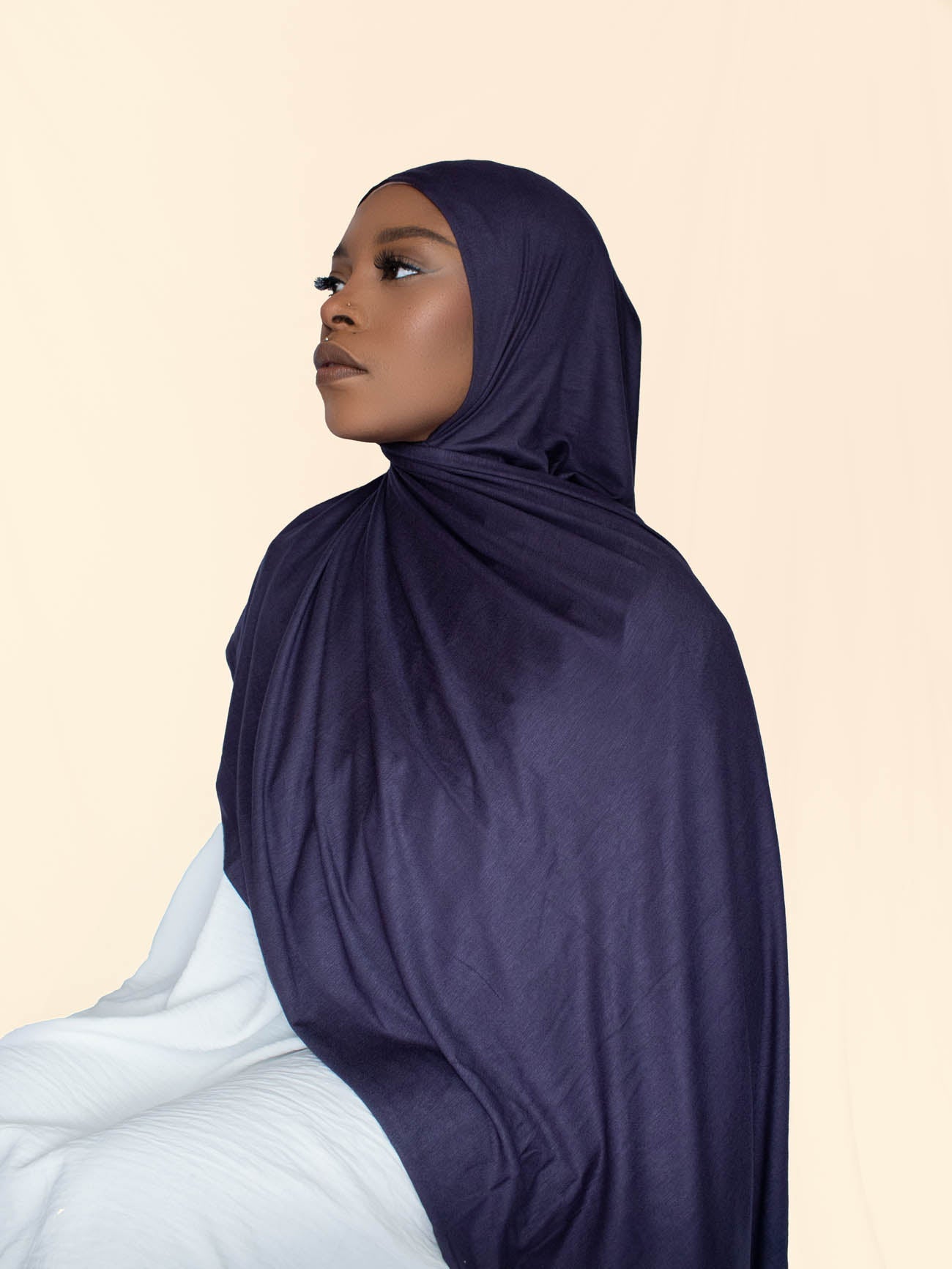 INSTANT PRE-SEWN JERSEY HIJAB- INDIGO