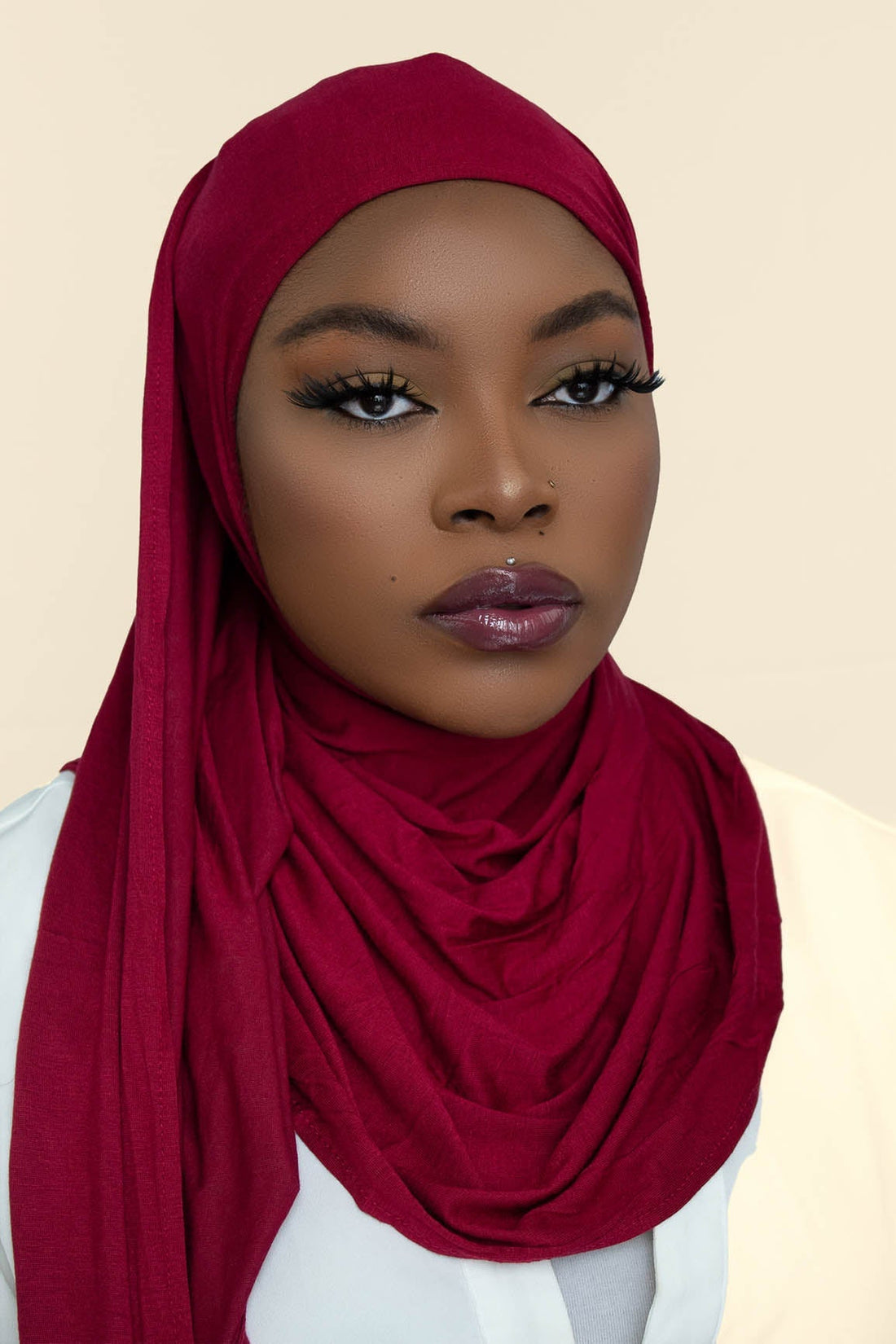 INSTANT PRE-SEWN JERSEY HIJAB - RED