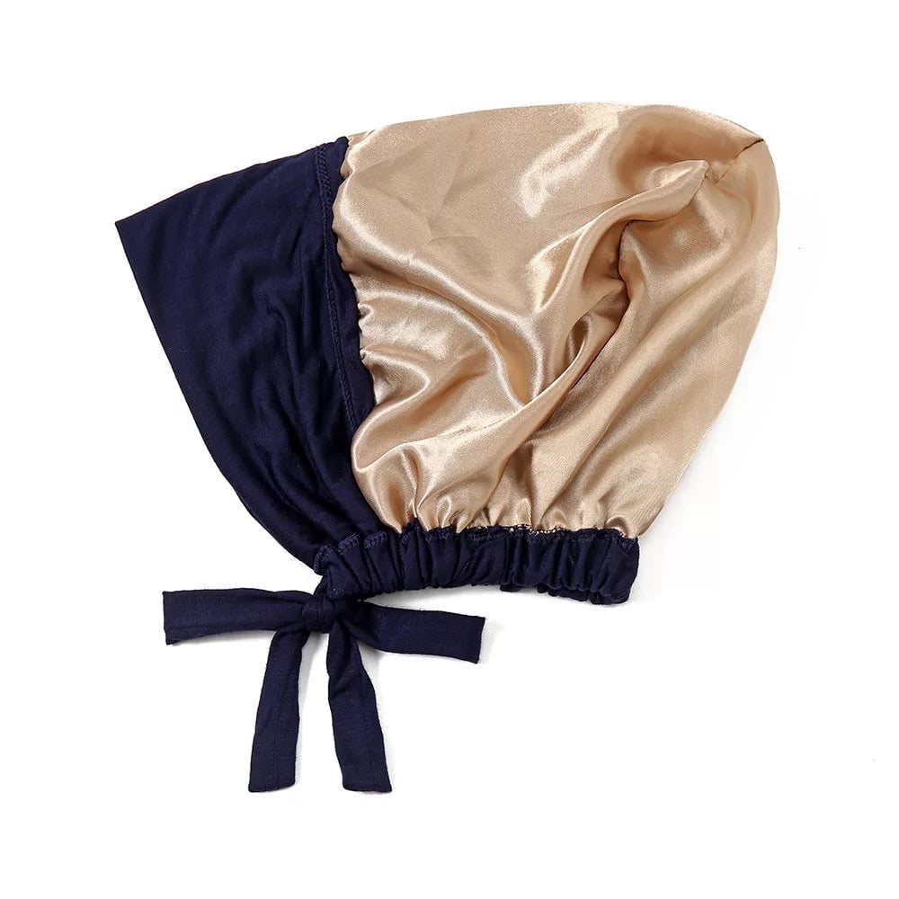 SATIN-LINED UNDERSCARF - NAVY
