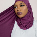 INSTANT PRE-SEWN JERSEY HIJAB - EGGPLANT