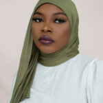 INSTANT PRE-SEWN JERSEY HIJAB - olive green
