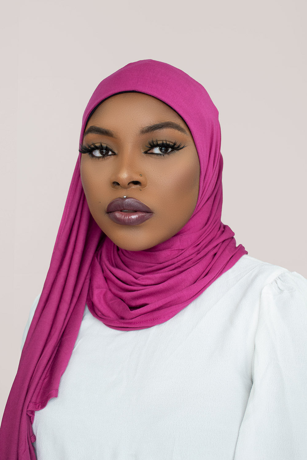 INSTANT PRE-SEWN JERSEY HIJAB -  PINK