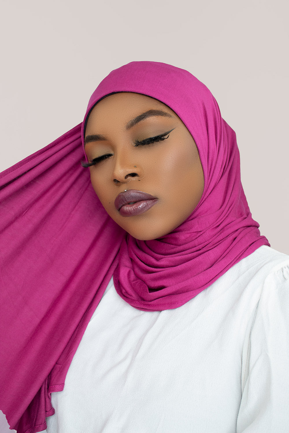 INSTANT PRE-SEWN JERSEY HIJAB -  PINK