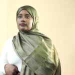 FATIMATA SHIMMERING SILK HIJAB- OLIVE