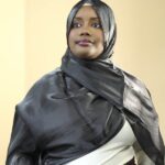 FATIMATA SHIMMERING SILK HIJAB- BLACK