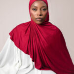INSTANT PRE-SEWN JERSEY HIJAB - RED