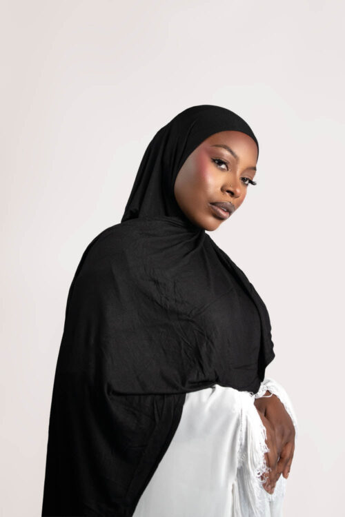 INSTANT PRE-SEWN JERSEY HIJAB -BLACK