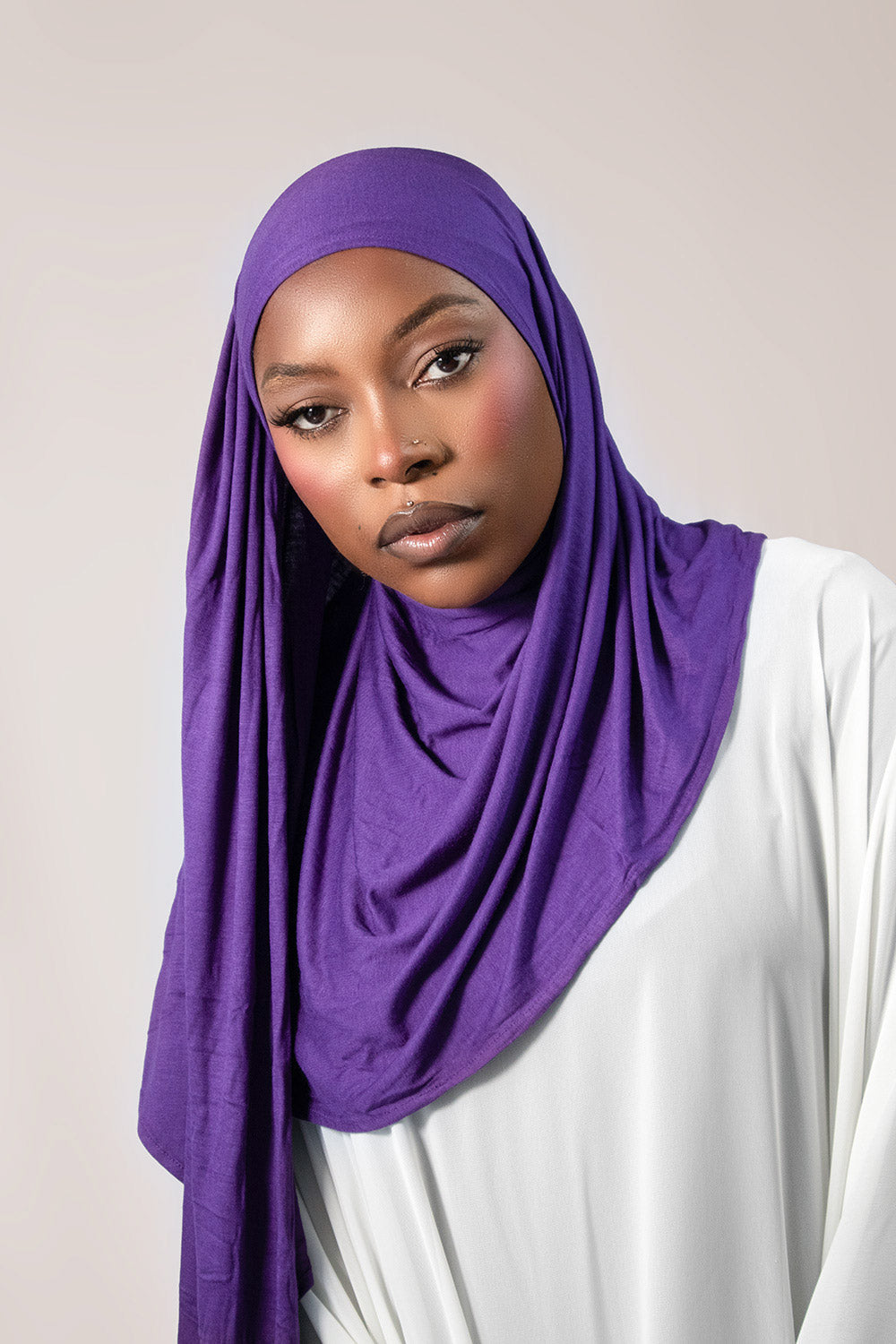 INSTANT PRE-SEWN JERSEY HIJAB - purple
