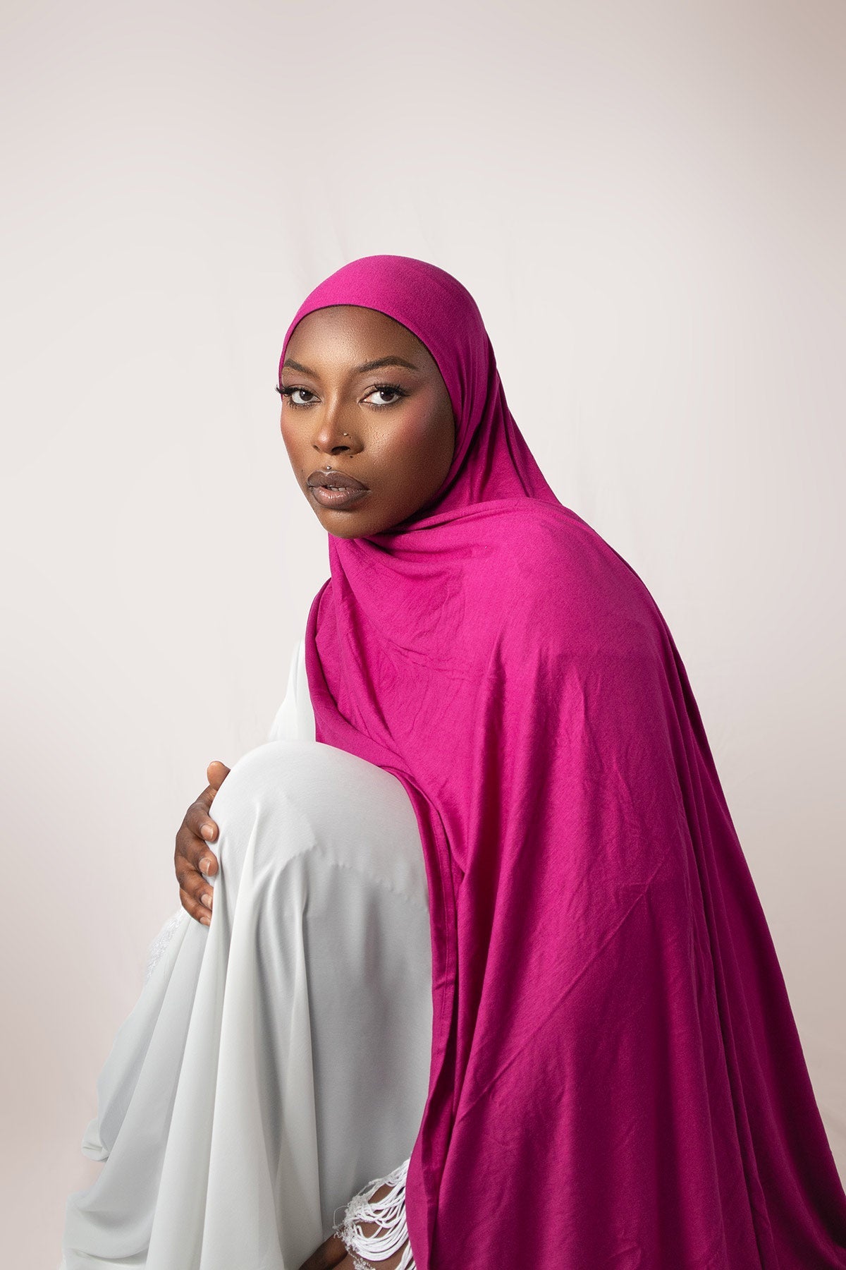 INSTANT PRE-SEWN JERSEY HIJAB -  PINK