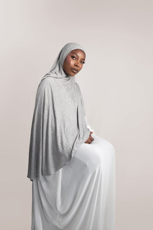 INSTANT PRE-SEWN JERSEY HIJAB- GREY