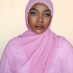 dimaond chiffon hijab in pink
