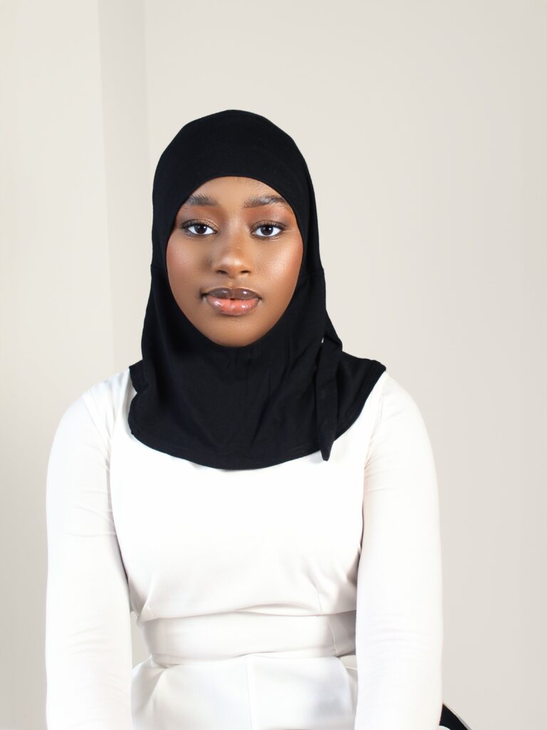 full coverage under scarf in black